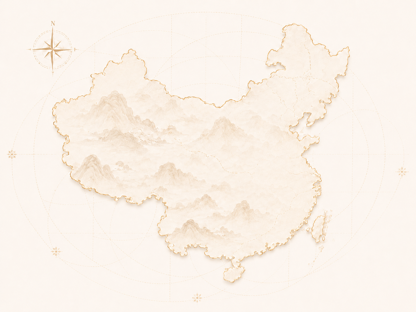 水墨中国地图旅行背景